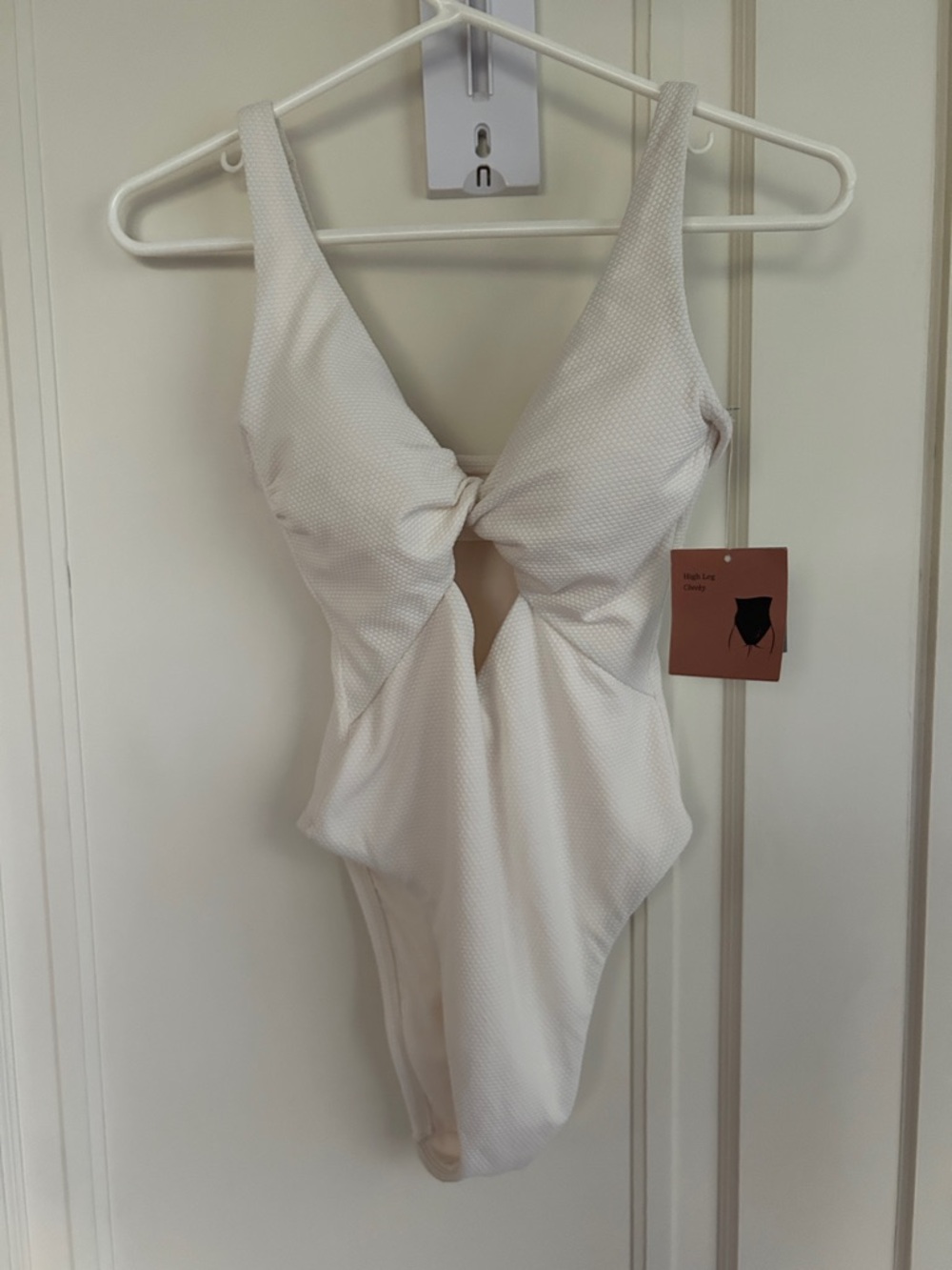 Shade & Shore Cream Textured One-Piece Swimsuit